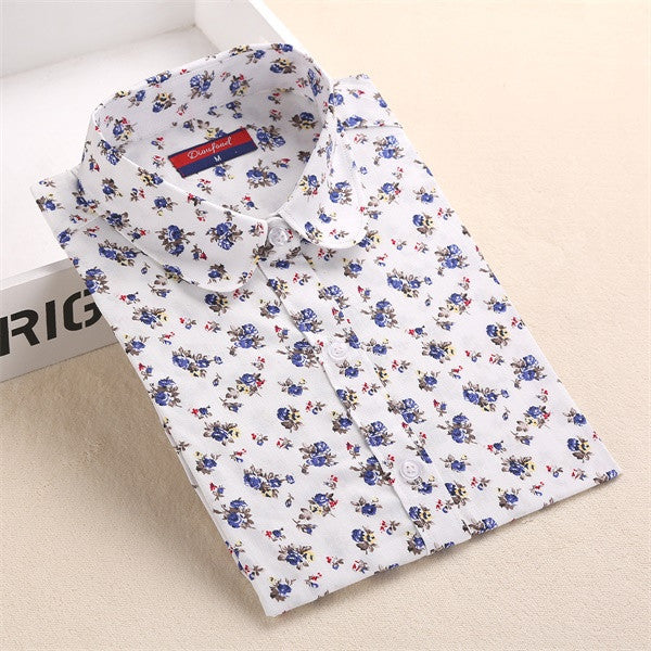 Harajuku Print Women Blouses Shirts Cotton Long Sleeve Ladies Tops Collar Floral Blusas Big Sizes Clothing Female Top Shirt 5XL