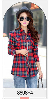 2016 Velvet Thick Warm Women's Plaid Shirt Female Long Sleeve Tops Plus Size Winter Check Blouse Blouses & Shirts Chemise Femme