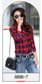 2016 Velvet Thick Warm Women's Plaid Shirt Female Long Sleeve Tops Plus Size Winter Check Blouse Blouses & Shirts Chemise Femme